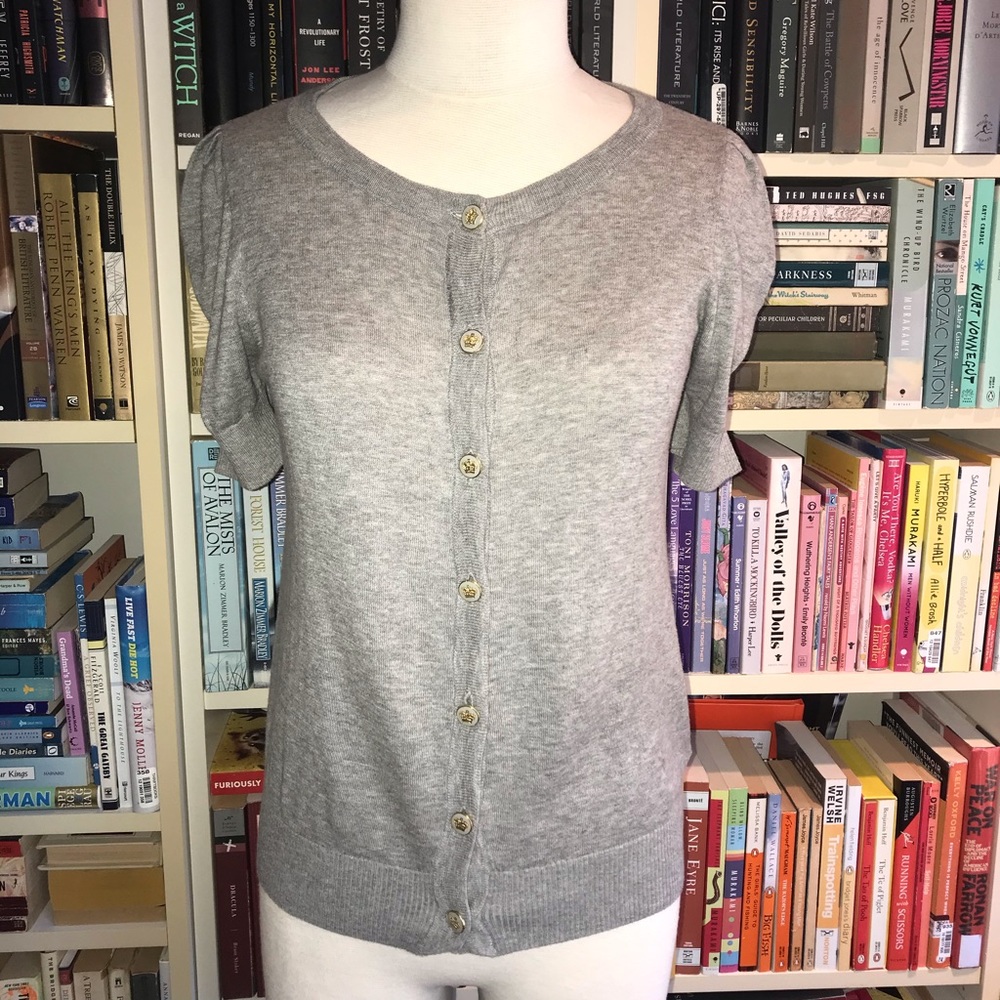 Juicy Couture Short Sleeve Grey Gray Cardigan